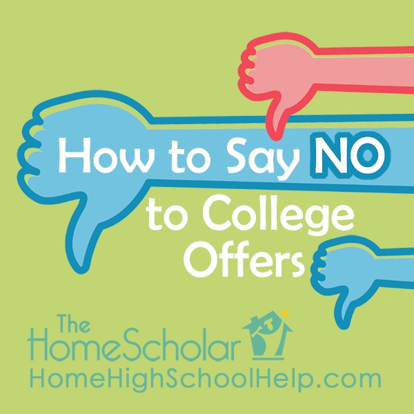 say no to college offers